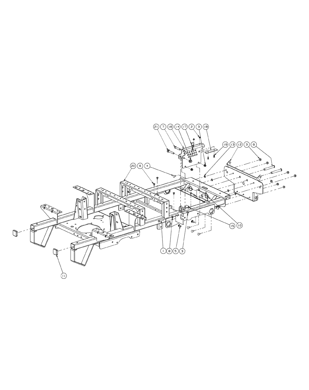 Frame Assembly Diagram and Parts List for M72-KW 53AI8CTZ750-37HP-OHV Cub Cadet Lawn Tractor